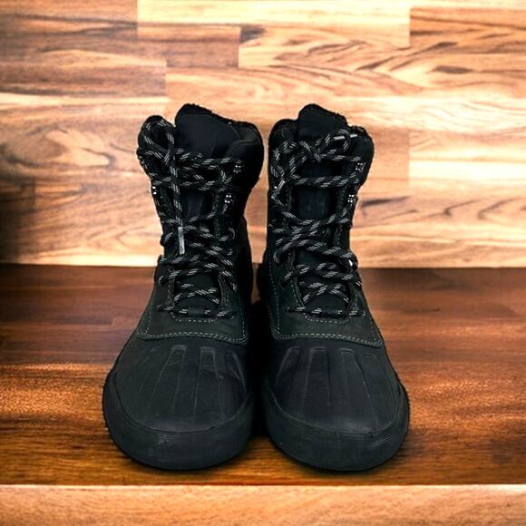 Clarks Men’s 8 Bowman Peak Black Leather High Top Casual Lace Up Duck Boots - Picture 2 of 11